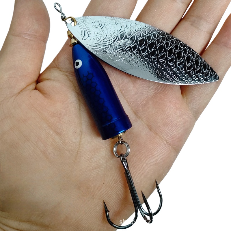 Fishing Hook Treble - 2개입 9-37g 메탈 실버 회전형 스팽글
