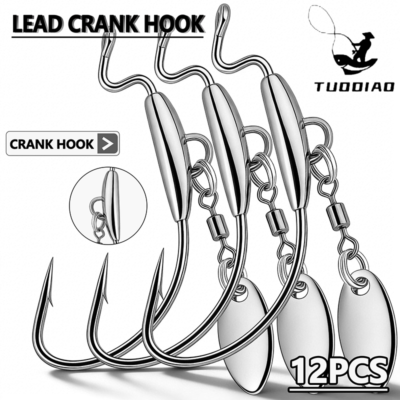 Fishing Hook Weedless - [TUODIAO] 크랭크 훅 지그 헤드 세트