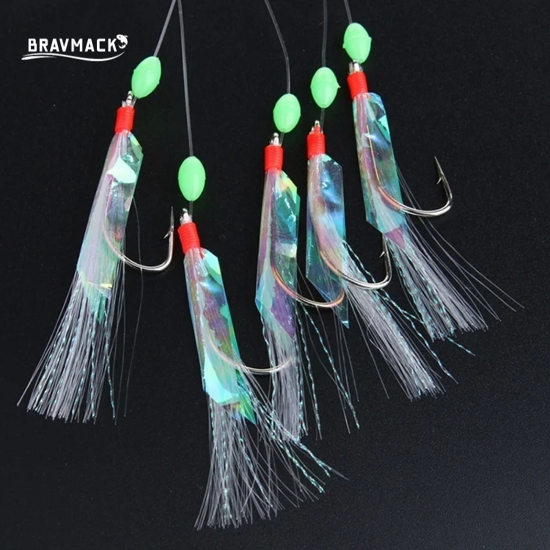 Fishing Hook Assortment - 5 개/대 멀티 컬러 소프트 실버
