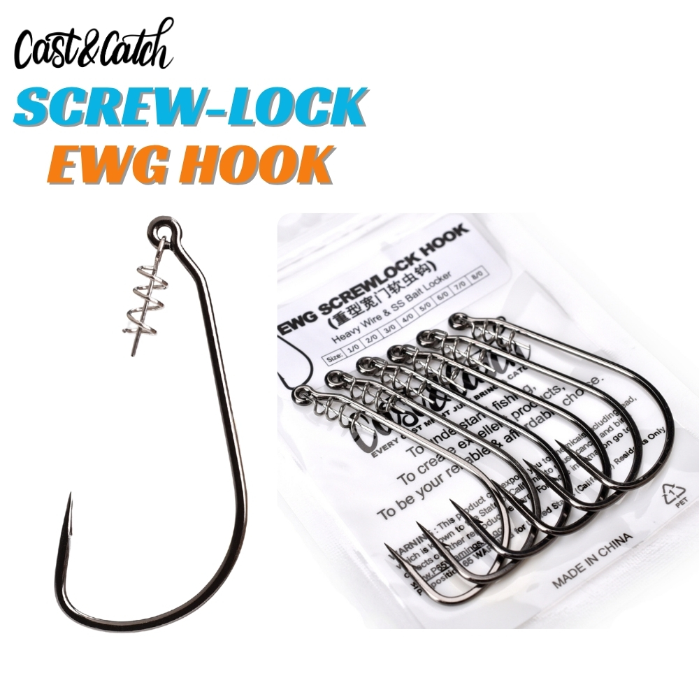 캐스트앤캐치 스크류-락 위드리스 EWG 훅 - 헤비 듀 - Fishing Hook Weedless 리뷰 및 가격