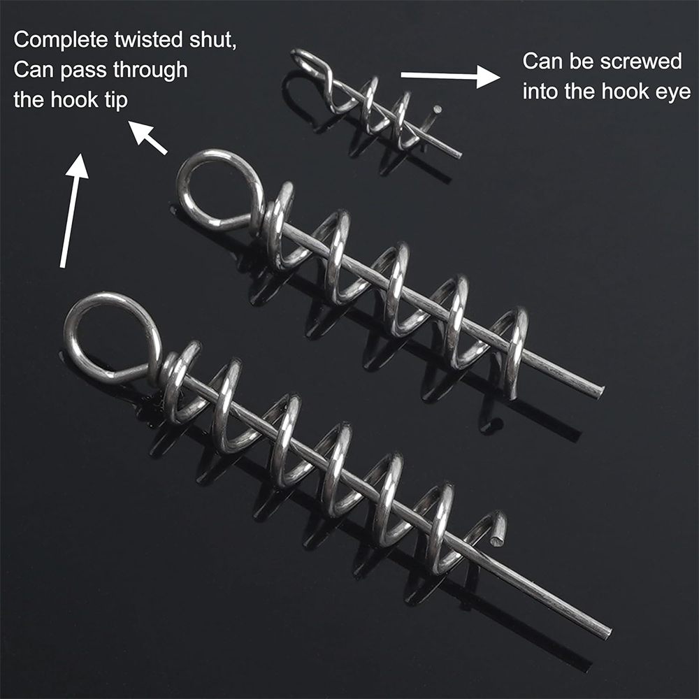50Pcs 스프링 트위스트 잠금 낚시 크랭크 후크 센터 - Fishing Hook Stainless Steel 리뷰 및 가격