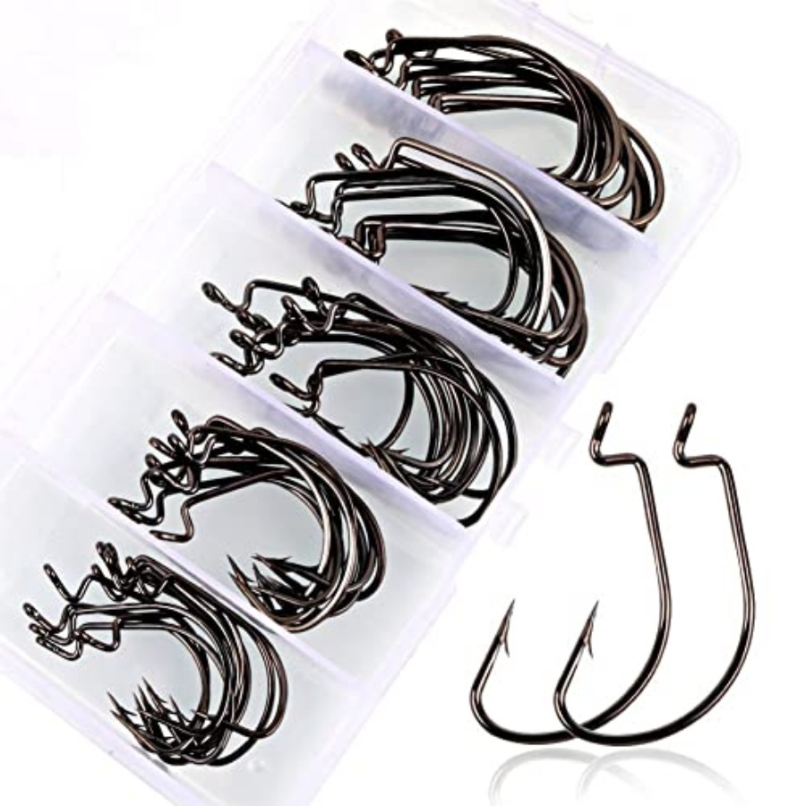 오프셋 섕크 웜 훅 고탄소강 위드리스 낚시 바늘 (소프 - Fishing Hook Weedless 리뷰 및 가격