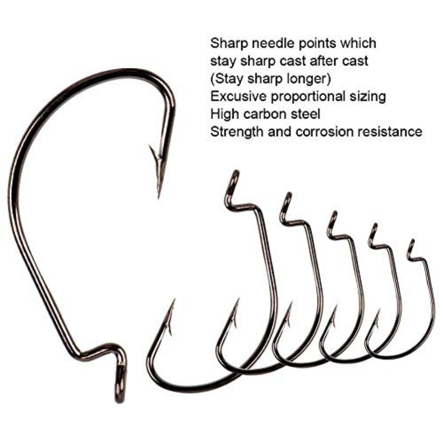 오프셋 섕크 웜 훅 고탄소강 위드리스 낚시 바늘 (소프 - Fishing Hook Weedless 리뷰 및 가격