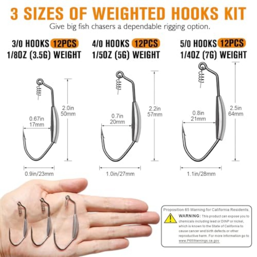 12개/44개입 웨이트가 있는 스윔베이트 훅, 웨이트가 - Fishing Hook Weedless 리뷰 및 가격